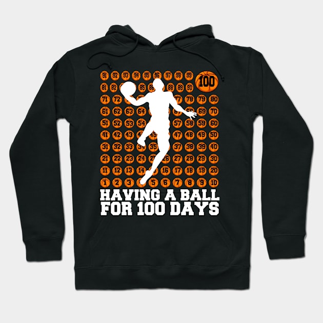 100th day of school, Funny Basketball 100th Day Balls Hoodie by artbyhintze